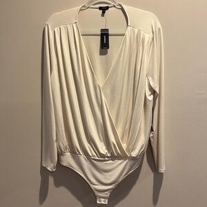 Express Cream Long Sleeve Bodysuit